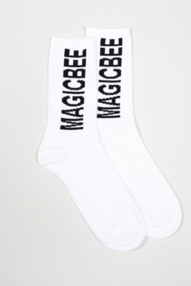 MagicBee Logo Socks – White