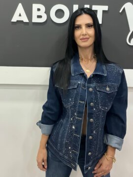 JEANS ΜΠΟΥΦΑΝ ΜΕ ΣΤΡΑΣ PLUS SIZE