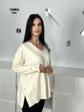 ΠΛΕΚΤΗ ΜΠΛΟΥΖΑ OVERSIZED ΕΚΡΟΥ
