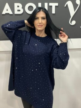 ΠΛΕΚΤΗ ΜΠΛΟΥΖΑ ΜΕ ΣΤΡΑΣ ΜΠΛΕ ΣΚΟΥΡΟ