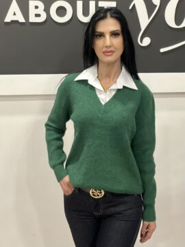 ΠΛΕΚΤΗ ΜΠΛΟΥΖΑ ΜΟΧΕΡ ΜΕ ΓΙΑΚΑ ΠΡΑΣΙΝΟ