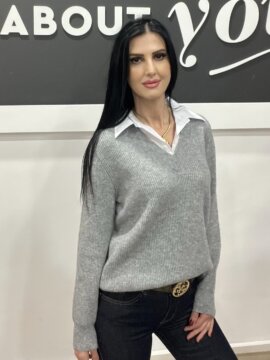 ΠΛΕΚΤΗ ΜΠΛΟΥΖΑ ΜΟΧΕΡ ΜΕ ΓΙΑΚΑ ΓΚΡΙ
