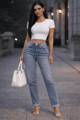 JEAN MOM FIT ΜΕ ΣΤΡΑΣ