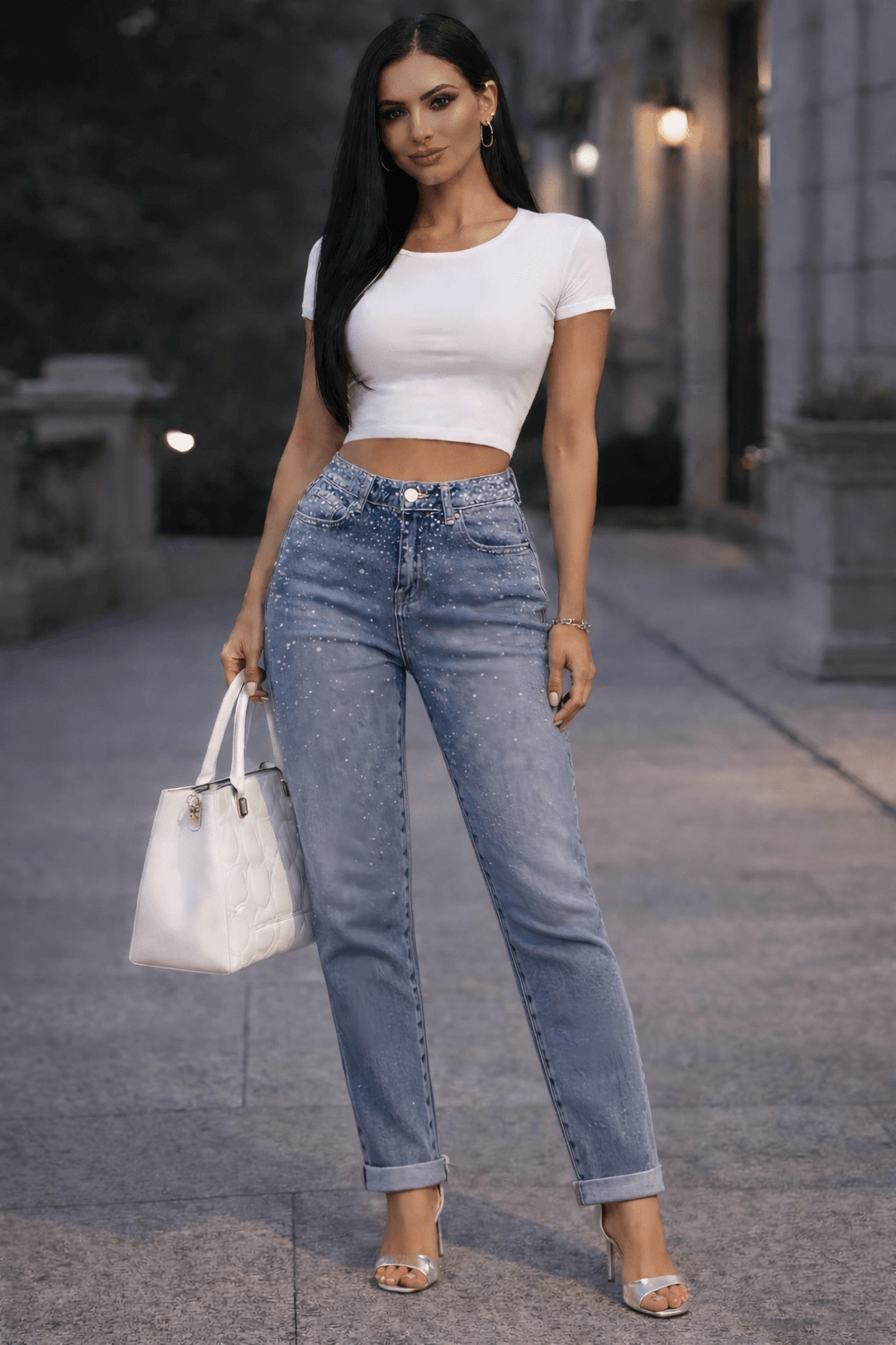 JEAN MOM FIT ΜΕ ΣΤΡΑΣ