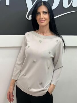 ΠΛΕΚΤΗ ΜΠΛΟΥΖΑ ΜΕ ΣΤΡΑΣ ΓΚΡΙ