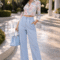 ELEGANT SKY WIDE LEG ΠΑΝΤΕΛΟΝΑ ΜΕ ΠΙΕΤΑ ΣΙΕΛ