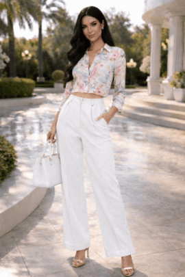 ELEGANT SKY WIDE LEG ΠΑΝΤΕΛΟΝΑ ΜΕ ΠΙΕΤΑ ΛΕΥΚΗ