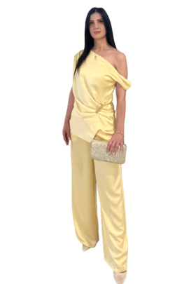 SATIN SET ΕΞΩΜΟ ΚΙΤΡΙΝΟ