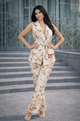 FLORAL ELEGANT SUMMER SET ΜΠΕΖ