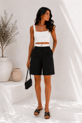 TAILORED BERMUDA SHORTS ΜΑΥΡΗ