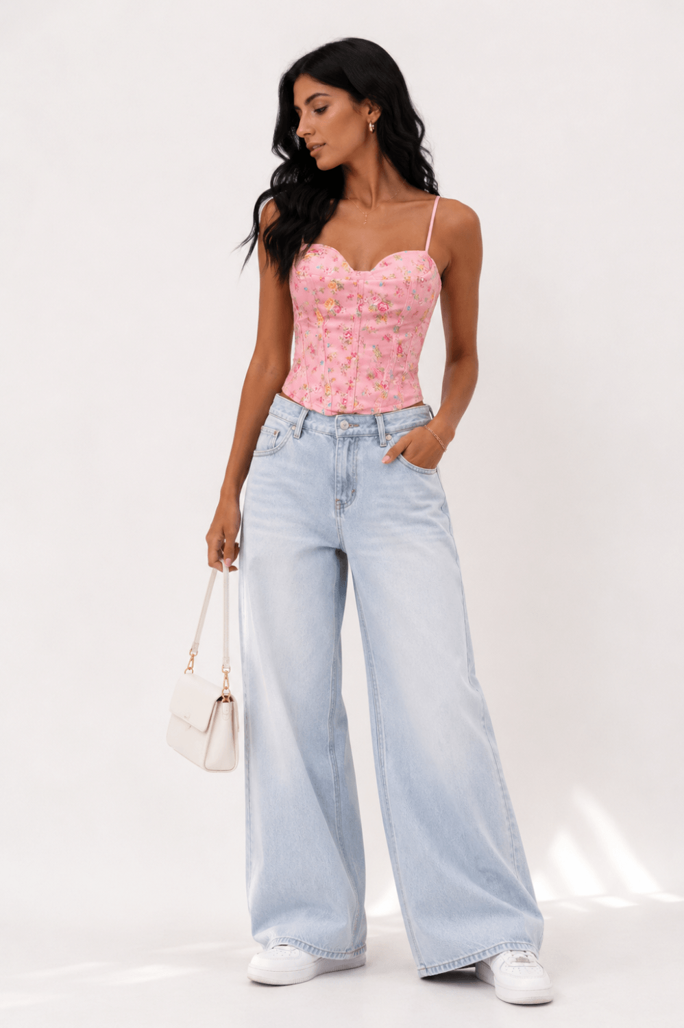 ROMANTIC BLOSSOM CORSET TOP ΡΟΖ