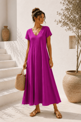 FLOW MAXI DRESS ΦΟΥΞΙΑ