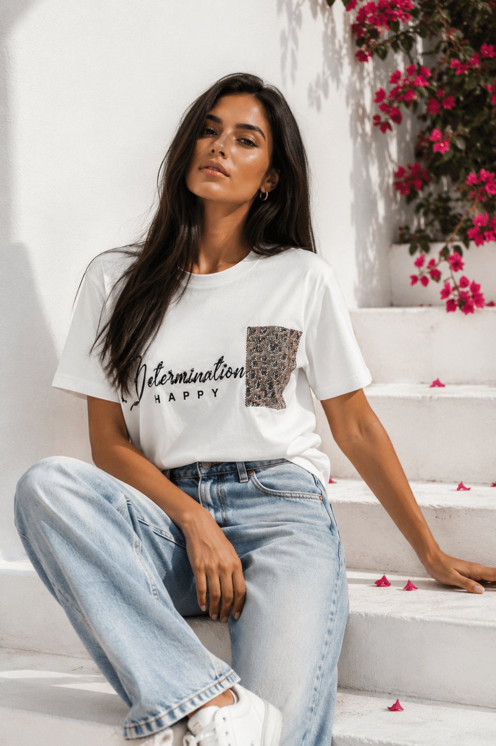 ANIMAL PRINT POCKET OVERSIZE T-SHIRT ΛΕΥΚΟ