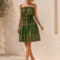 BOHO ISLAND STRAPLESS DRESS ΧΑΚΙ