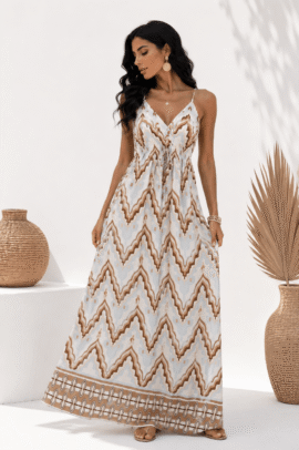 DRESS  ΜΕ ΓΕΩΜΕΤΡΙΚΑ ΣΧΕΔΙΑ ΜΠΕΖ