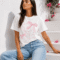 BOW PRINT OVERSIZE T-SHIRT ΑΣΠΡΟ