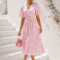 LUMIÈRE BLOOM PLEATED DRESS ΡΟΖ