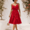 ROMANTIC RUFFLE MIDI DRESS ΚΟΚΚΙΝΟ