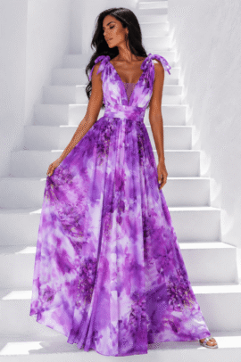 SUMMER MAXI FLORAL ΦΟΡΕΜΑ ΜΩΒ