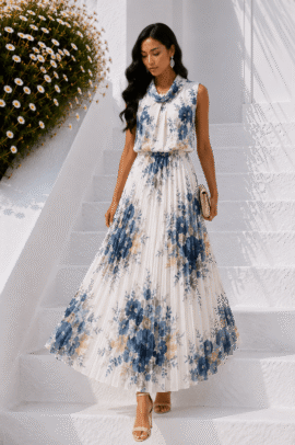 ΣΙΕΛ FLORAL PLEATED MAXI DRESS