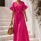 LUNA RUFFLE MAXI DRESS ΦΟΥΞΙΑ