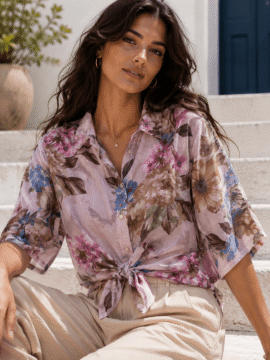 ΠΟΥΚΑΜΙΣΟ FLORAL ΡΟΖ