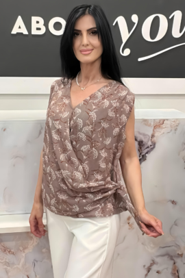 ΜΠΛΟΥΖΑ FLORAL ΚΡΟΥΑΖΕ ΜΕ ΔΕΣΙΜΟ ΠΟΥΡΟ