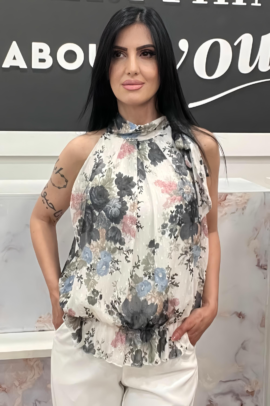 FLORAL ΑΕΡΙΝΟ ΜΠΛΟΥΖΑΚΙ ΓΚΡΙ