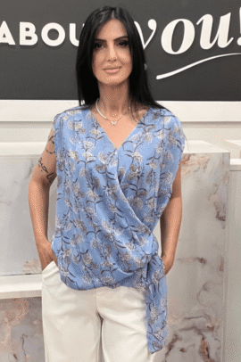 ΜΠΛΟΥΖΑ FLORAL ΚΡΟΥΑΖΕ ΜΕ ΔΕΣΙΜΟ ΣΙΕΛ