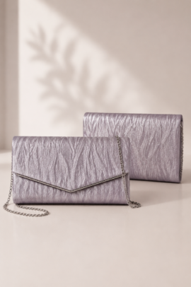 ΤΣΑΝΤΑ CLUTCH ΛΙΛΑ ΜΕΤΑΛΙΖΕ