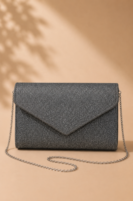 ΤΣΑΝΤΑ CLUTCH ΓΚΡΙ ΜΕΤΑΛΙΖΕ