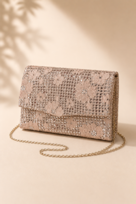 ΤΣΑΝΤΑ CLUTCH ΡΟΖ ΠΟΥΔΡΑΣ