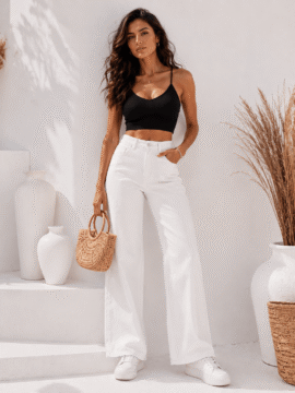 WIDE LEG JEANS ΛΕΥΚΟ