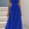 ΦΟΡΕΜΑ MAXI ONE SHOULDER ΑΠΟ ΟΡΓΑΝΤΖΑ ΜΠΛΕ ΡΟΥΑ
