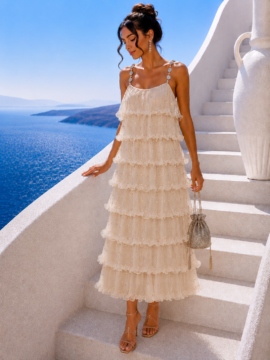 GLAMOUR RUFFLE MIDI ΦΟΡΕΜΑ