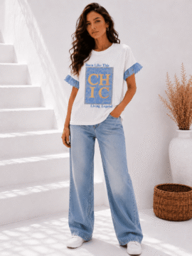 ΜΠΛΟΥΖΑ CHIC ΜΕ ΔΑΝΤΕΛΕΝΙΟ ΜΑΝΙΚΙ