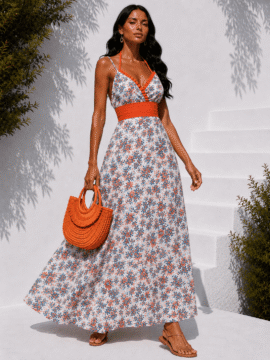 ΦΟΡΕΜΑ ΜΑΚΡΥ FLORAL ΚΟΡΡΑΛΙ