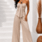 SEASIDE ELEGANCE SATIN SET ΜΠΕΖ