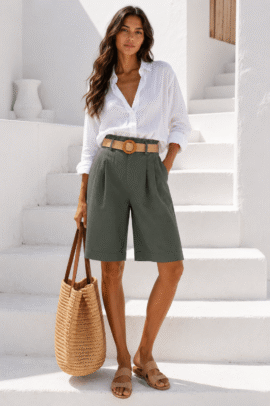 SUMMER CHIC ΒΕΡΜΟΥΔΑ ΧΑΚΙ