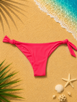 SLIP BIKINI  BRAZILIAN ΜΕ ΠΛΑΪΝΑ ΔΕΣΙΜΑ ΣΚΟΥΡΟ ΚΟΡΑΛΛΙ
