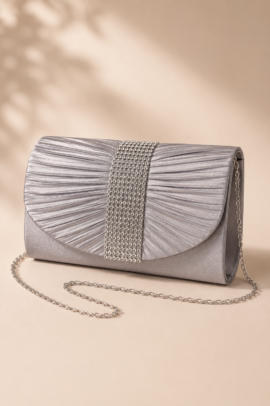 ΤΣΑΝΤΑ CLUTCH ΑΣΗΜΙ ΜΕ ΣΤΡΑΣ