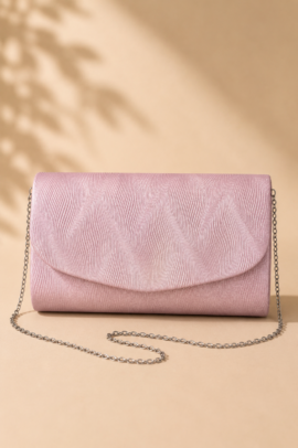 ΤΣΑΝΤΑ CLUTCH ΡΟΖ ΣΑΤΕΝ