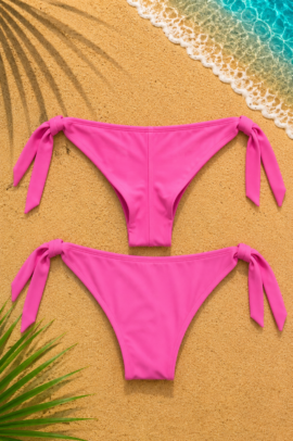 SLIP BIKINI BRAZILIAN ΜΕ ΠΛΑΪΝΑ ΔΕΣΙΜΑ ΦΟΥΞΙΑ