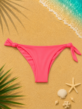 SLIP BIKINI  BRAZILIAN ΜΕ ΠΛΑΪΝΑ ΔΕΣΙΜΑ ΚΟΡΑΛΛΙ