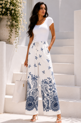 ΠΑΝΤΕΛΟΝΑ ΦΑΡΔΙΑ ΜΕ BOHO PRINT ΜΠΛΕ