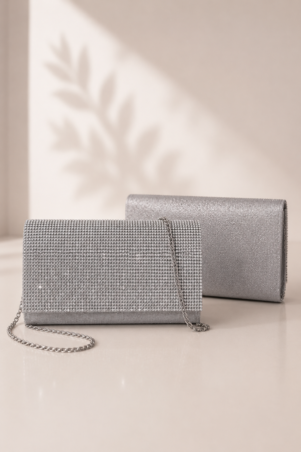 ΤΣΑΝΤΑ CLUTCH ΑΣΗΜΙ & ΣΤΡΑΣ