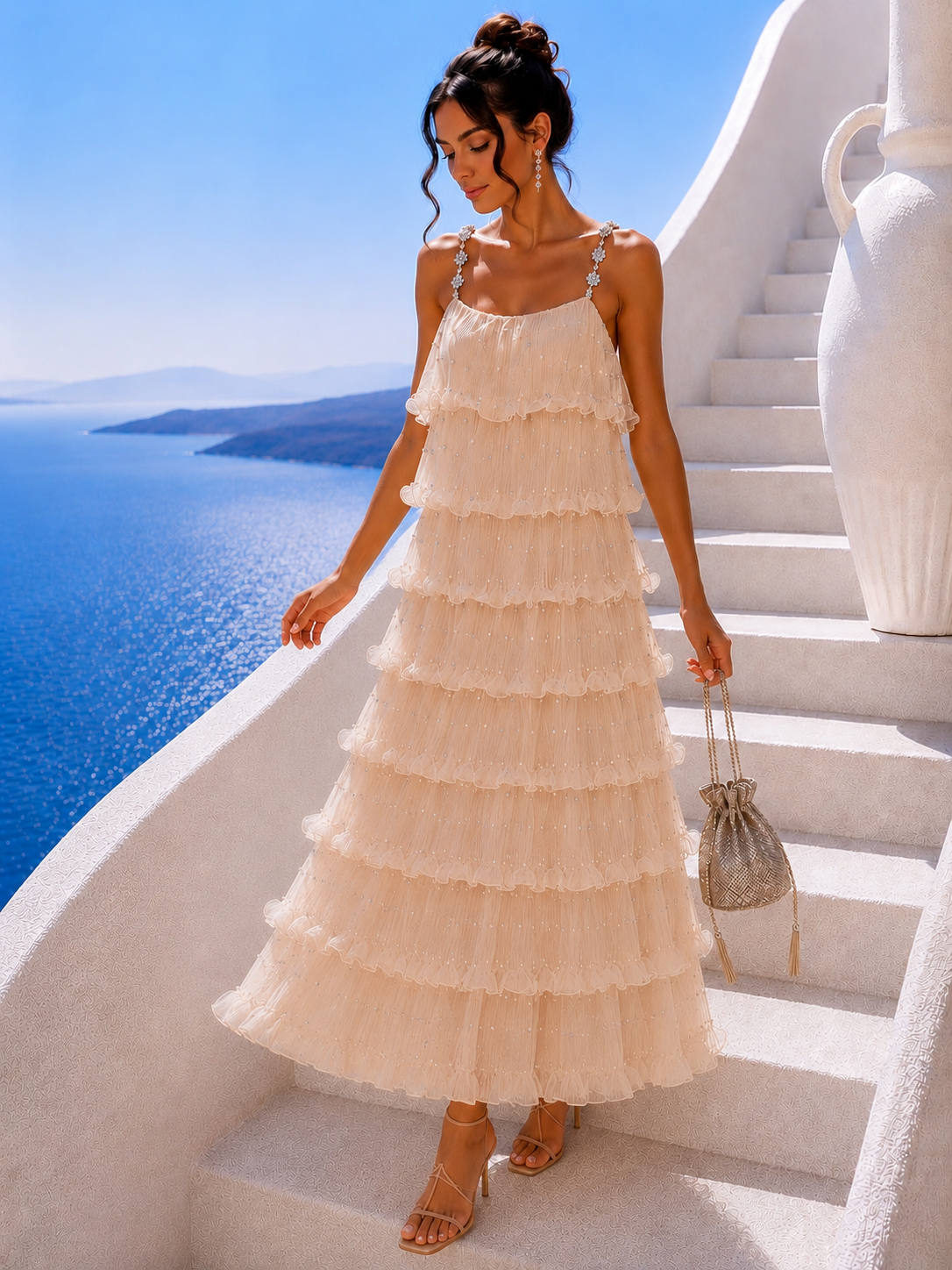 GLAMOUR RUFFLE MIDI ΦΟΡΕΜΑ - Image 4
