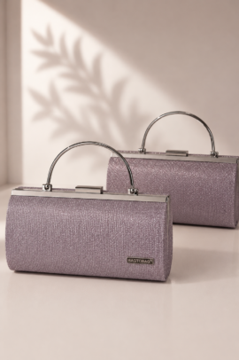 ΤΣΑΝΤΑ CLUTCH ΡΟΖ ΜΕΤΑΛΙΖΕ