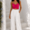 CROP TOP SATIN ΦΟΥΞΙΑ