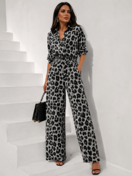 SET ANIMAL PRINT ΓΚΡΙ&ΜΑΥΡΟ
